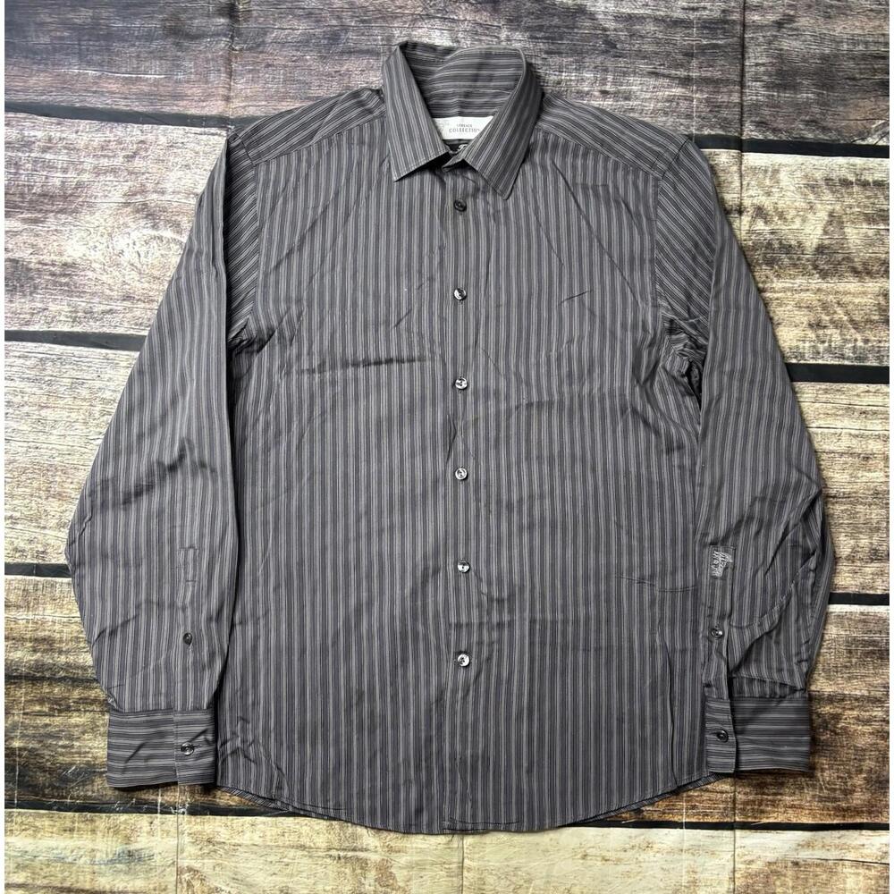Versace Collection Shirt Mens 41 16 Trend Fit Striped Medusa